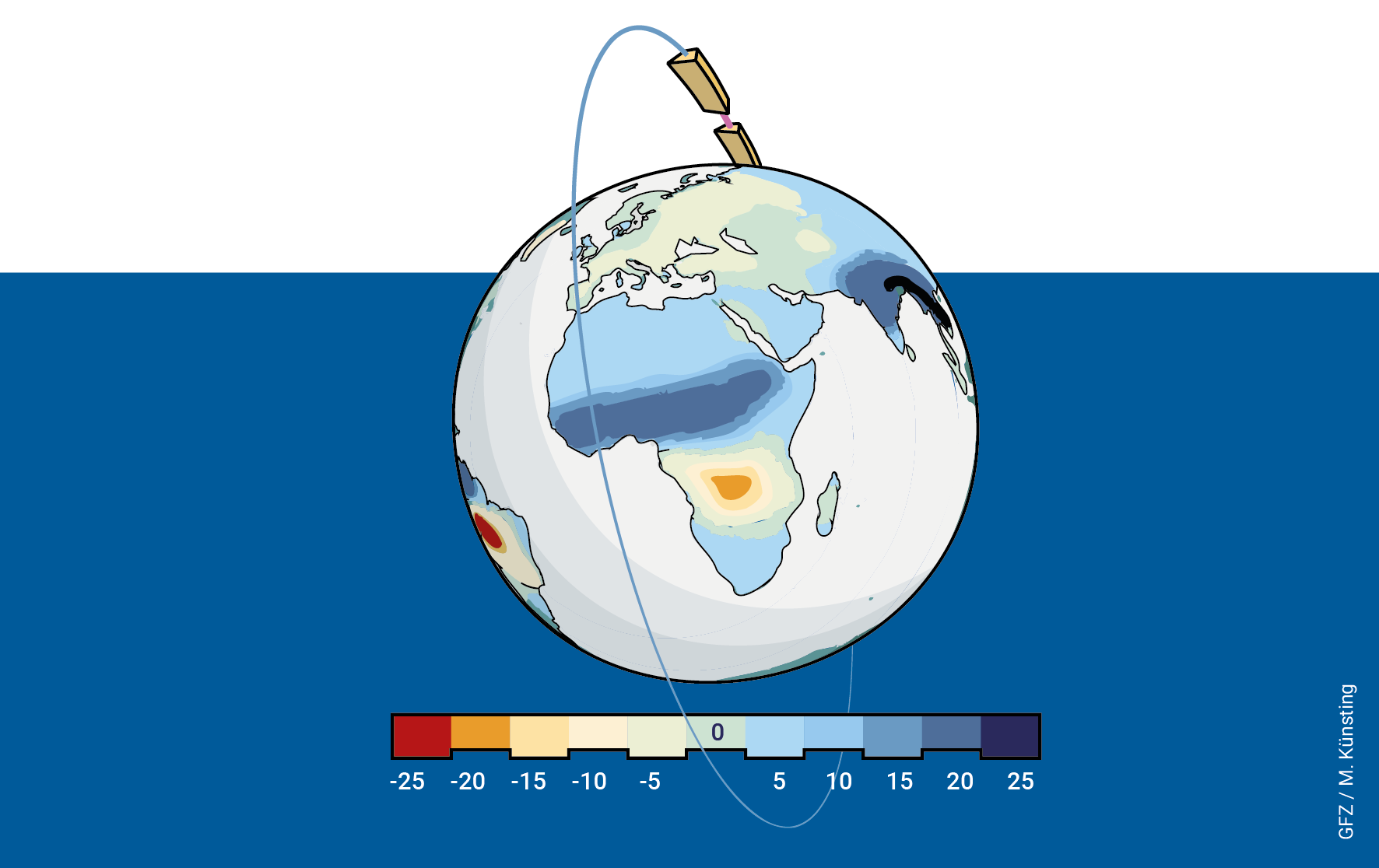 Grafik Ansicht von Afrika auf Globus, ein Farbe die Wasserverfügbarkeit